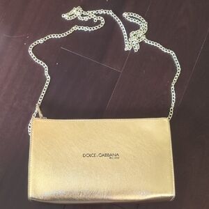 Dolce & Gabbana Gold Crossbody Bag with Chain